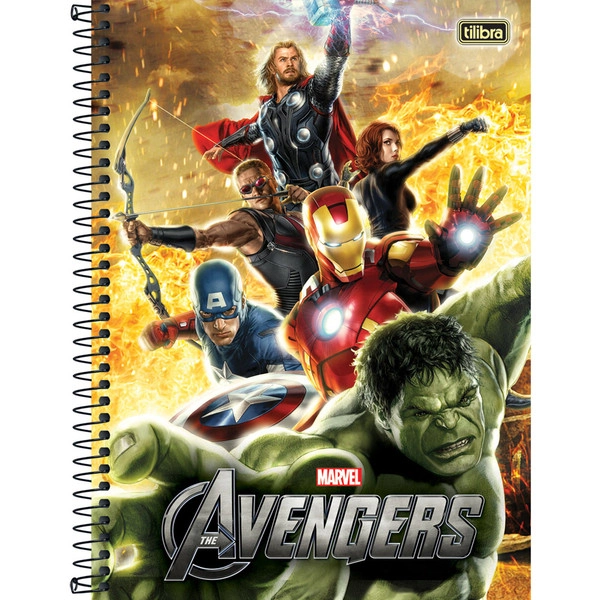 Caderno Espiral Universitário Avengers Assemble 200 Folhas 820g Tilibra