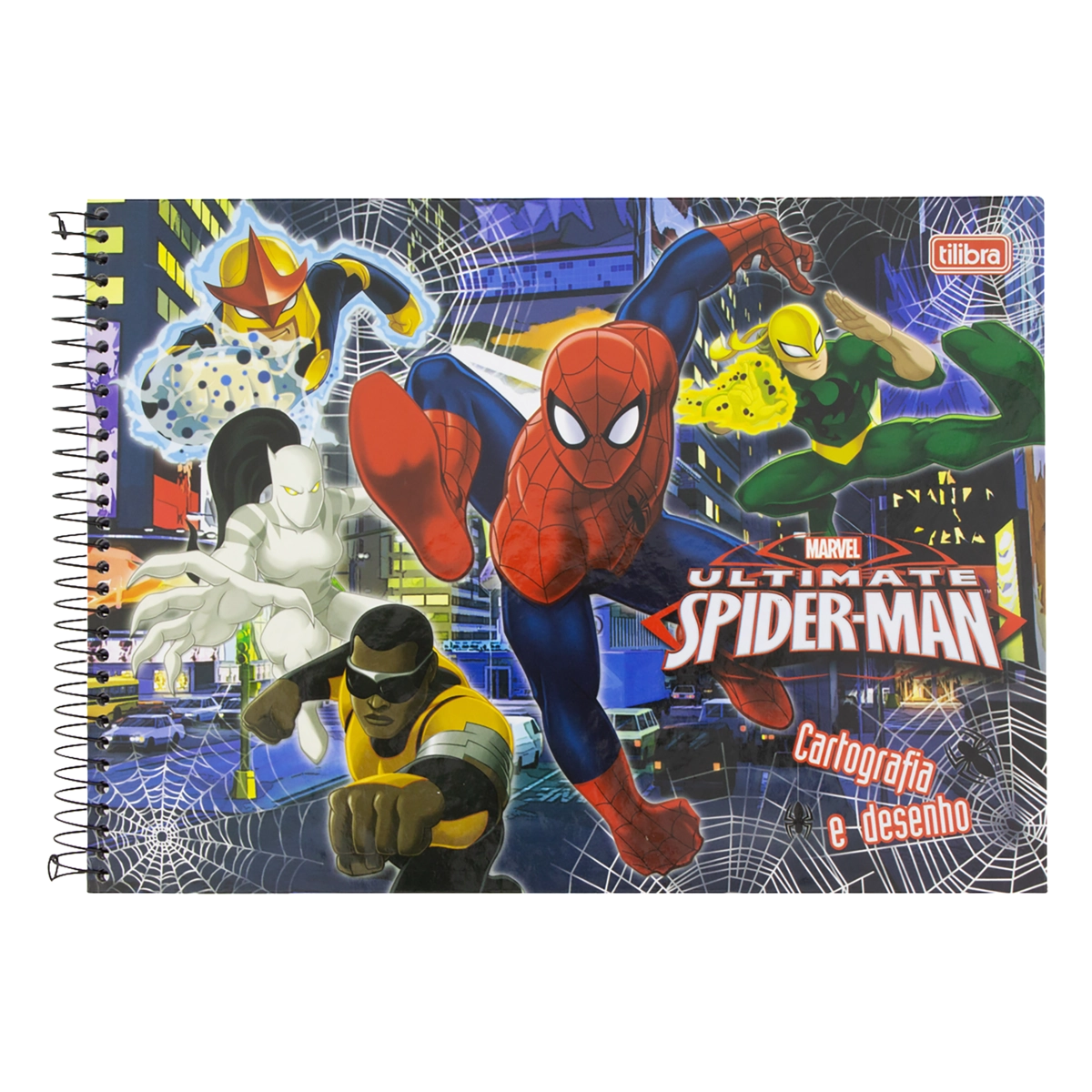 Caderno De Desenho E Cartografia Capa Dura Espiral Marvel Ultimate Spider Man Tilibra 275mm X 200mm