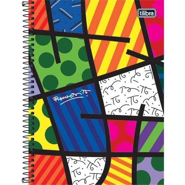 Caderno Espiral Universitário Romero Britto 96 Folhas 446g Tilibra