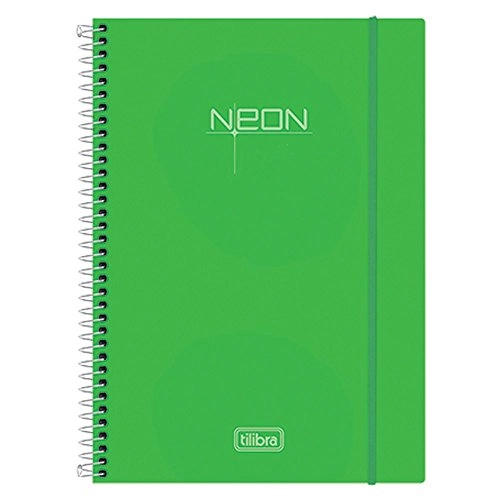 Caderno Universitário Tilibra Neon Verde Capa De Polipropileno 200 Folhas