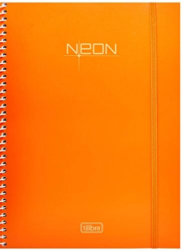 Caderno Universitário Tilibra Neon Laranja Capa De Polipropileno 200 Folhas
