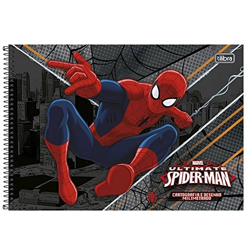 Caderno C.dura Desenho Tilibra Milimetrado Spiderman 96fl Un