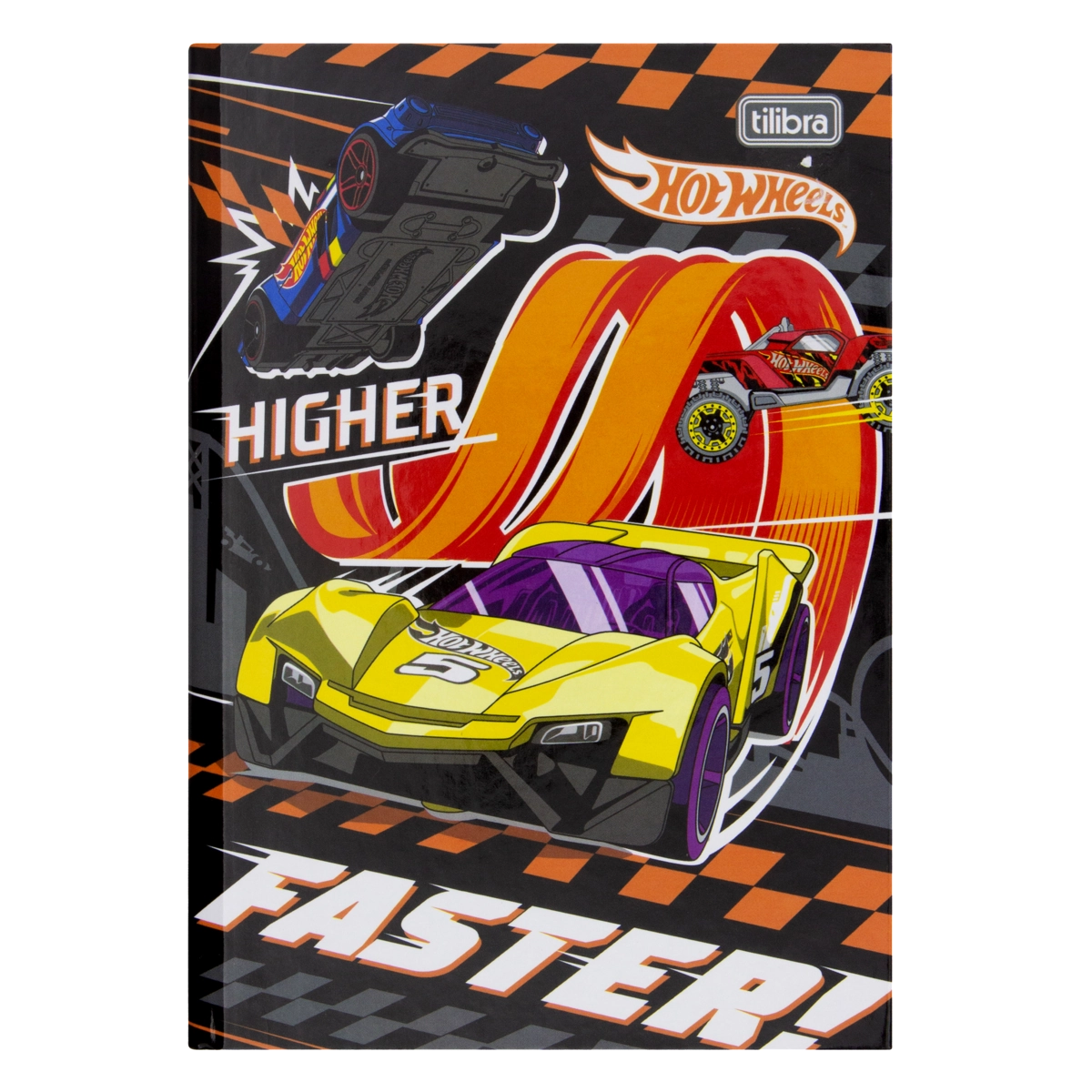 Caderno Capa Dura Brochura Hot Wheels Tilibra 140mm X 200mm 96 Folhas