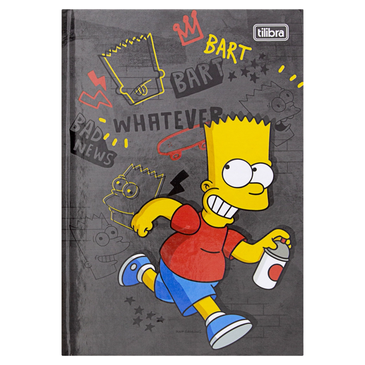 Caderno Capa Dura Brochura The Simpsons Tilibra 140mm X 200mm 96 Folhas