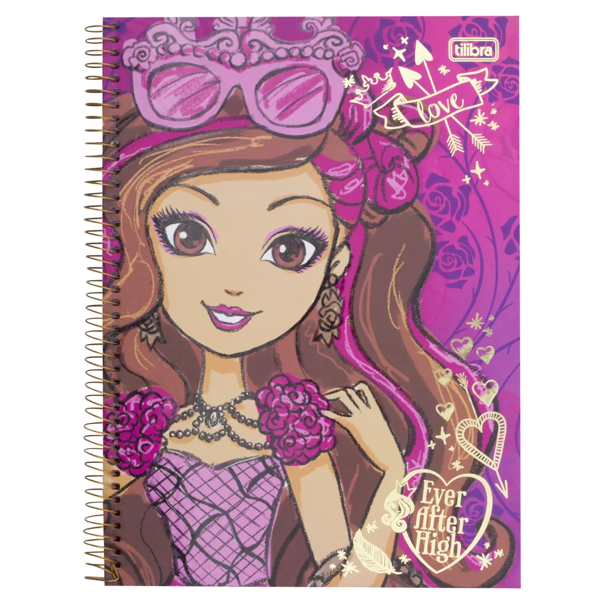 Caderno Capa Dura Espiral Ever After High Tilibra 200mm X 275mm 96 Folhas