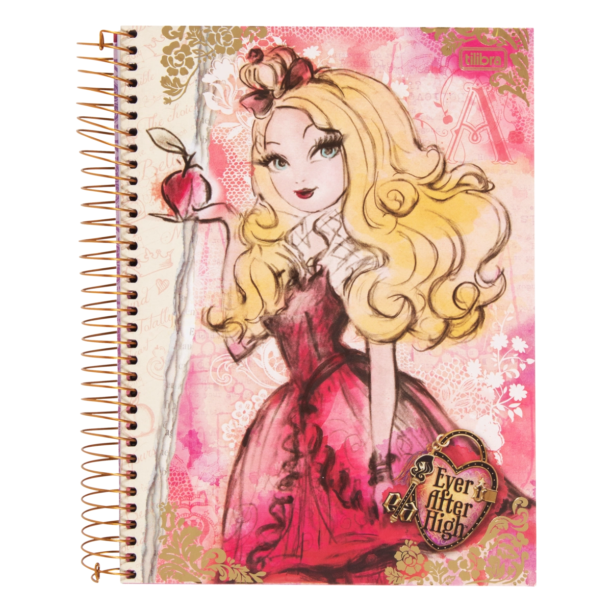 Caderno Capa Dura Espiral Ever After High Tilibra 200mm X 275mm 200 Folhas