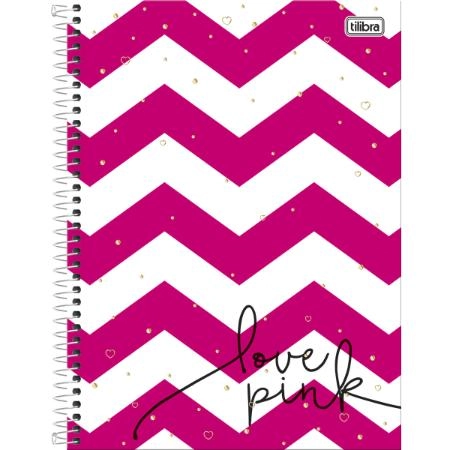 Caderno Capa Dura Universitario Love Pink 96 Folhas 462g Tilibra