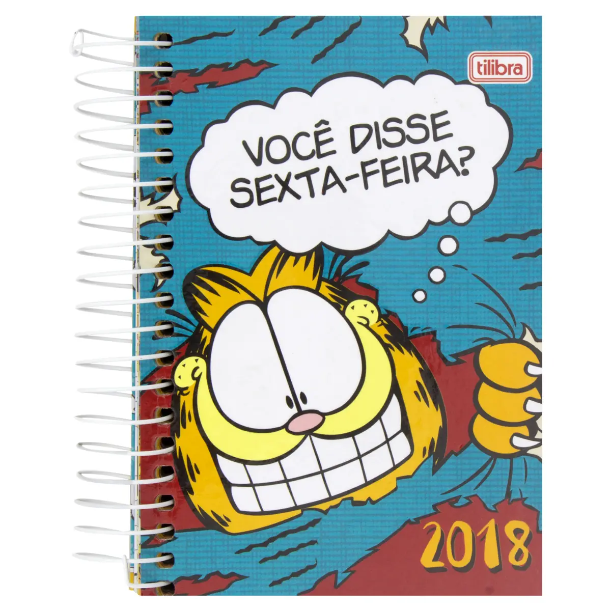 Agenda Anual Espiral Garfield Tilibra 117mm X 164mm 176 Folhas
