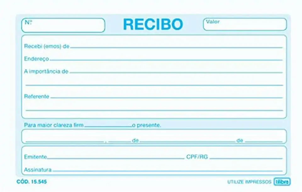 Recibo Comercial Sem Canhoto 50 Folhas 40g Tilibra