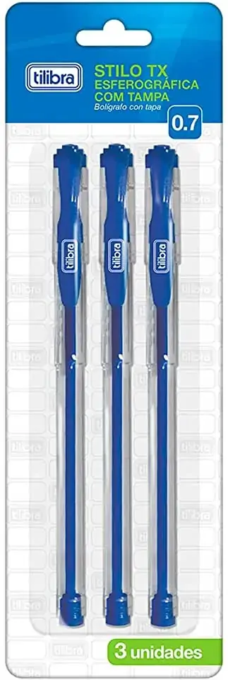 Caneta Tilibra Blister 0,7mm Stilo Az C/3