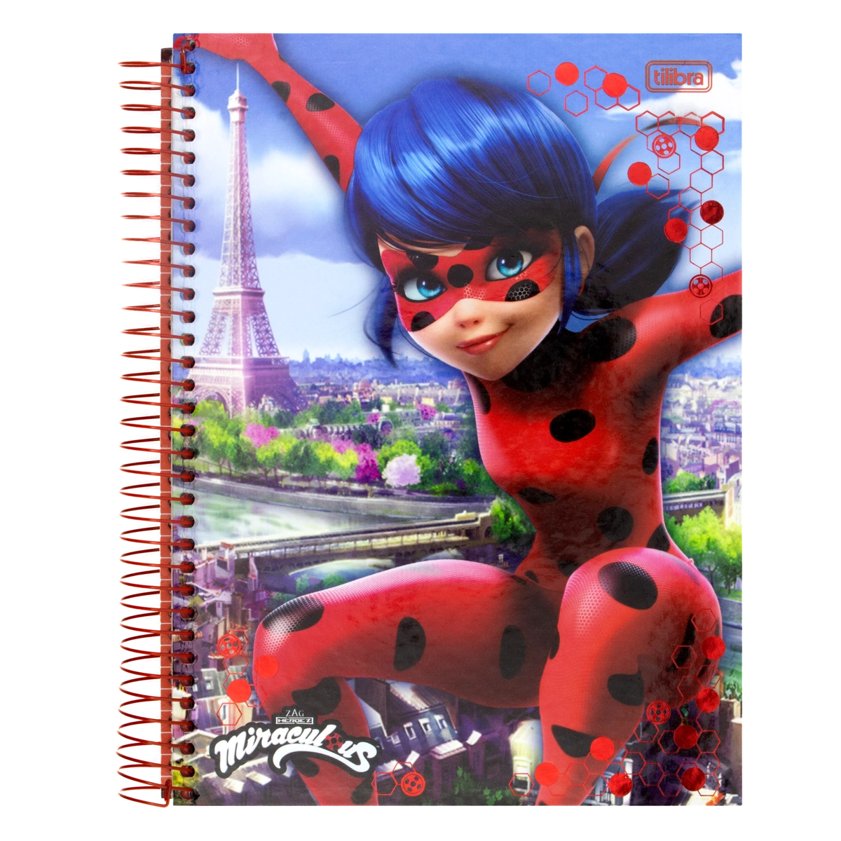 Caderno Capa Dura Espiral Miraculous Tilibra 200mm X 275mm 200 Folhas