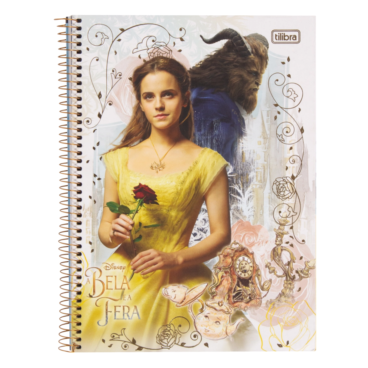 Caderno Capa Dura Espiral A Bela E A Fera Tilibra 200mm X 275mm 80 Folhas