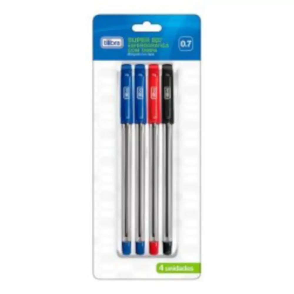 Caneta Tilibra Blister 0,7mm 4 Rc Cores