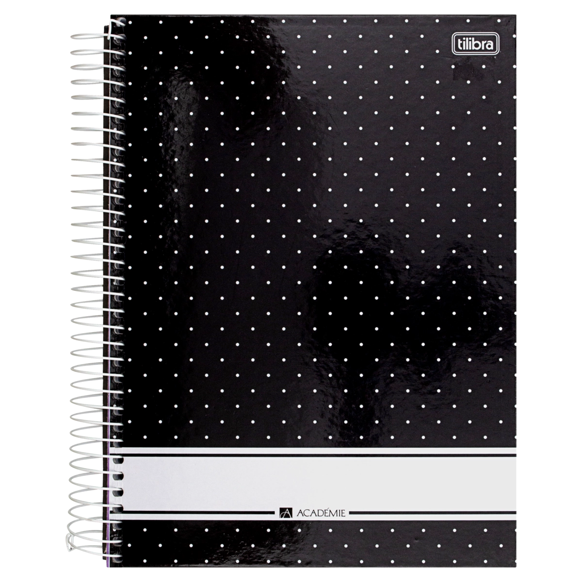 Caderno Capa Dura Espiral Preto Académie Tilibra 200mm X 275mm 200 Folhas