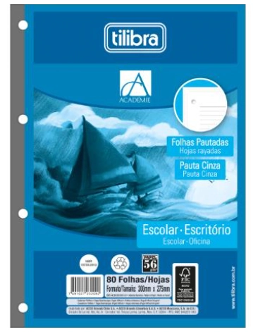 Bloco Para Fichario Universitario Tilibra 80fls