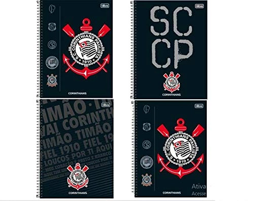 Caderno Univ C D 1mt 80fls Corinthians