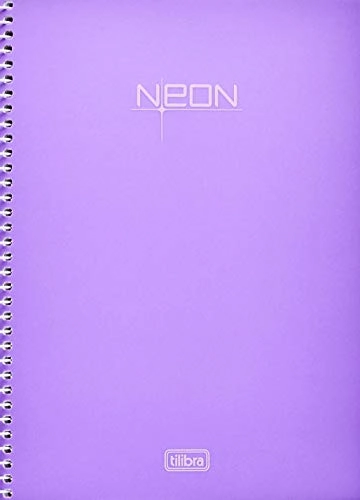 Caderno Universitário Tilibra Neon Lilás Capa De Polipropileno 200 Folhas