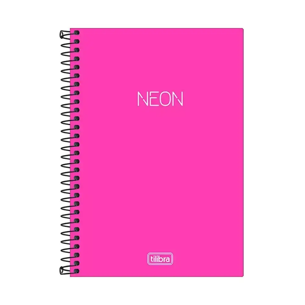 Caderno Espiral 1/4 Neon Rosa 80 fls