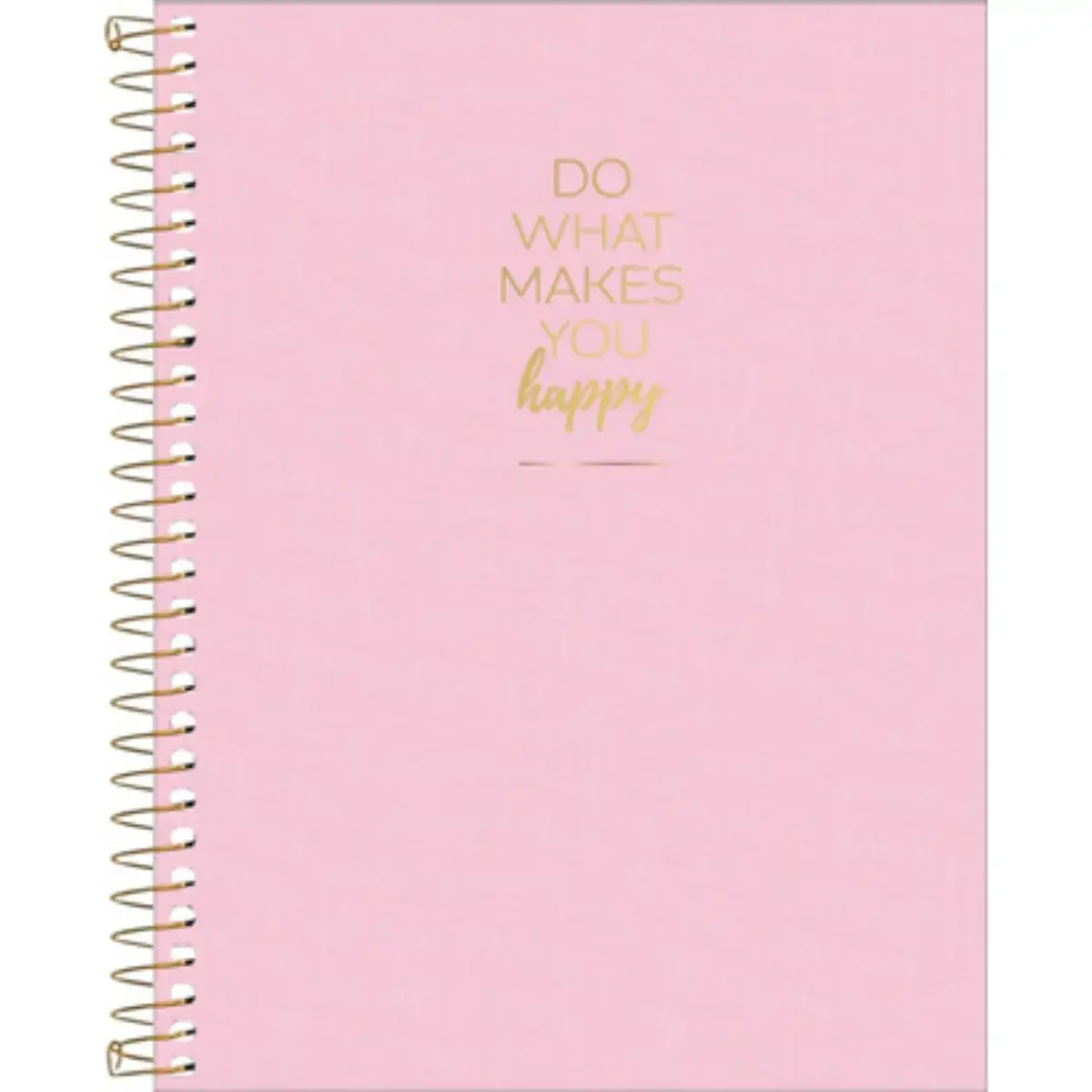 Caderno Universitário Capa Dura HAPPY 1 Matéria 80 Folhas