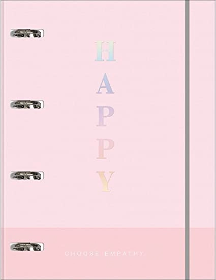 Caderno Argolado Universitário com Elástico HAPPY 80 Folhas