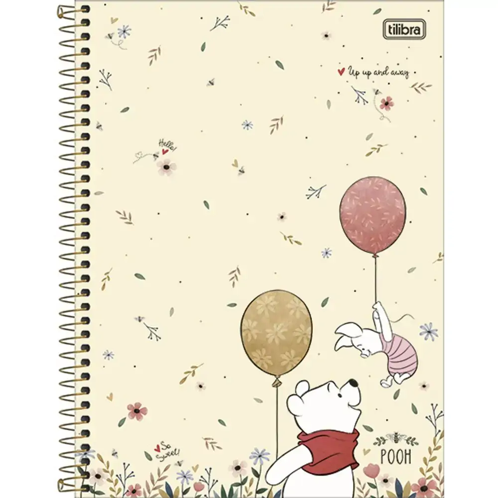 Caderno Universitário Capa Dura Tilibra 1m 80 Folhas Pooh