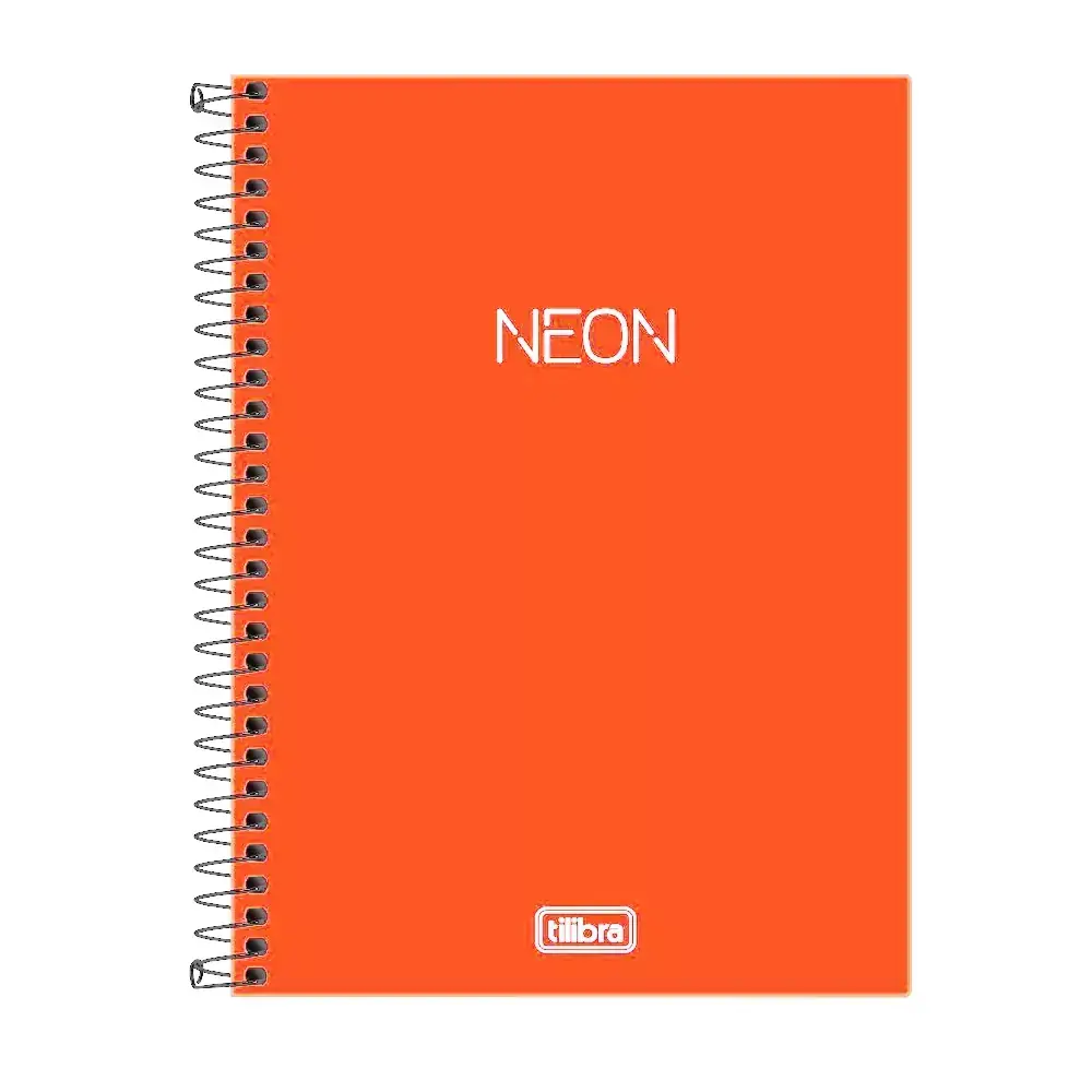 Caderno Espiral 1/4 Neon Laranja 80 fls