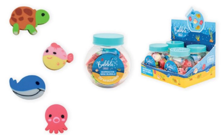 Borracha Fantasia Tilibra 20un Mini Bubble Sortidas