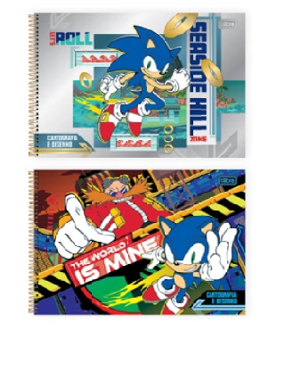 Caderno Cart E Desenho Sonic 80f 275x200mm