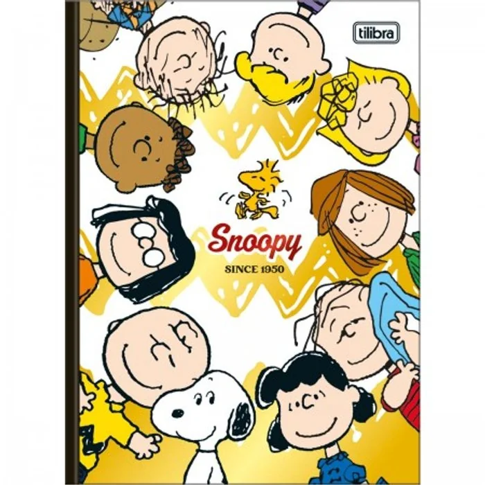 Caderno Brochura Colegial Capa Dura 1x1 80 Folhas Snoopy Tilibra