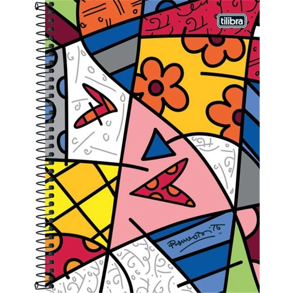 Espiral Dura Romero Britto 1 Matérias 96 Folhas 240g Tilibra