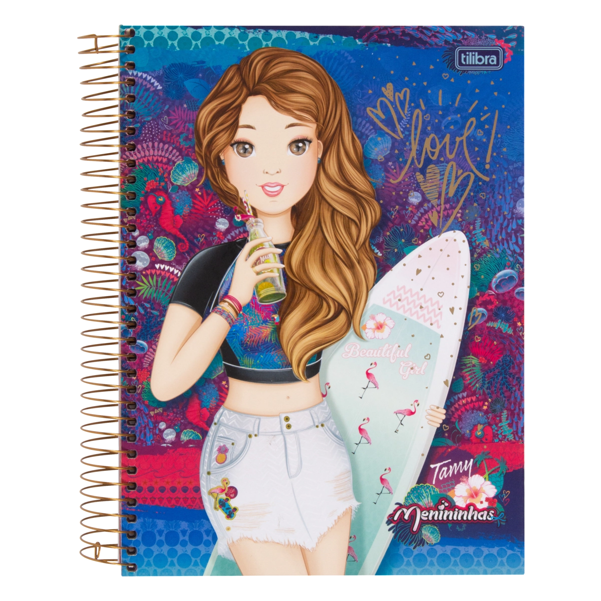 Caderno Capa Dura Espiral Menininhas Tilibra 200mm X 275mm 200 Folhas