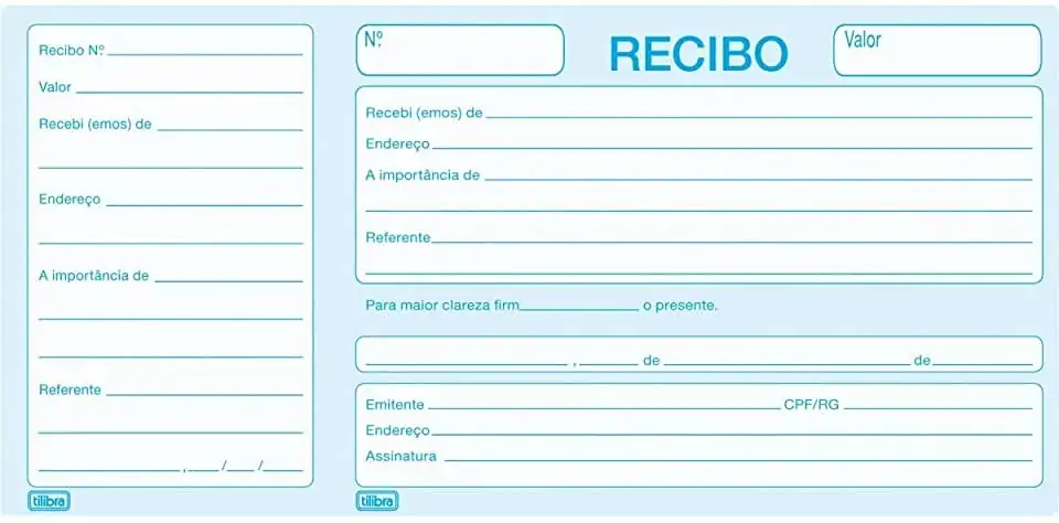 Recibo Comercial Com Canhoto 50 Folhas 66g Tilibra