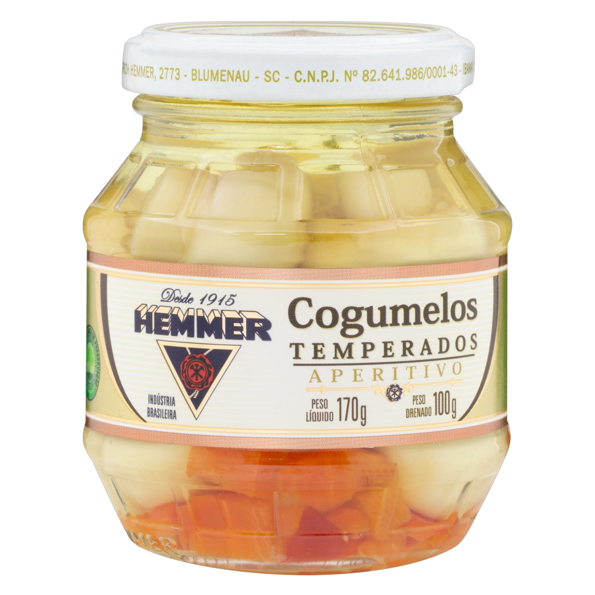 Cogumelo Em Conserva Temperado Aperitivo Hemmer Vidro 100g