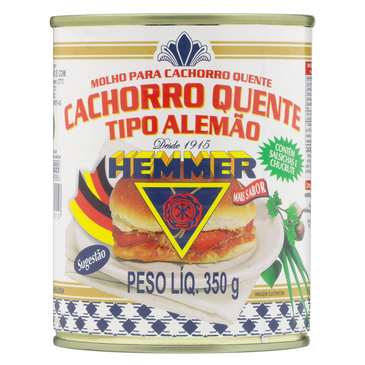 Molho Alemão Para Cachorro Quente Hemmer Lata 350g