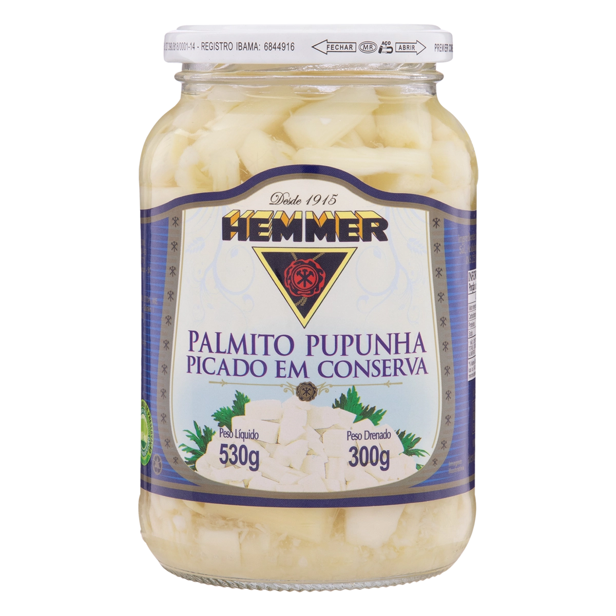 Palmito Pupunha Em Conserva Picado Hemmer Vidro 300g