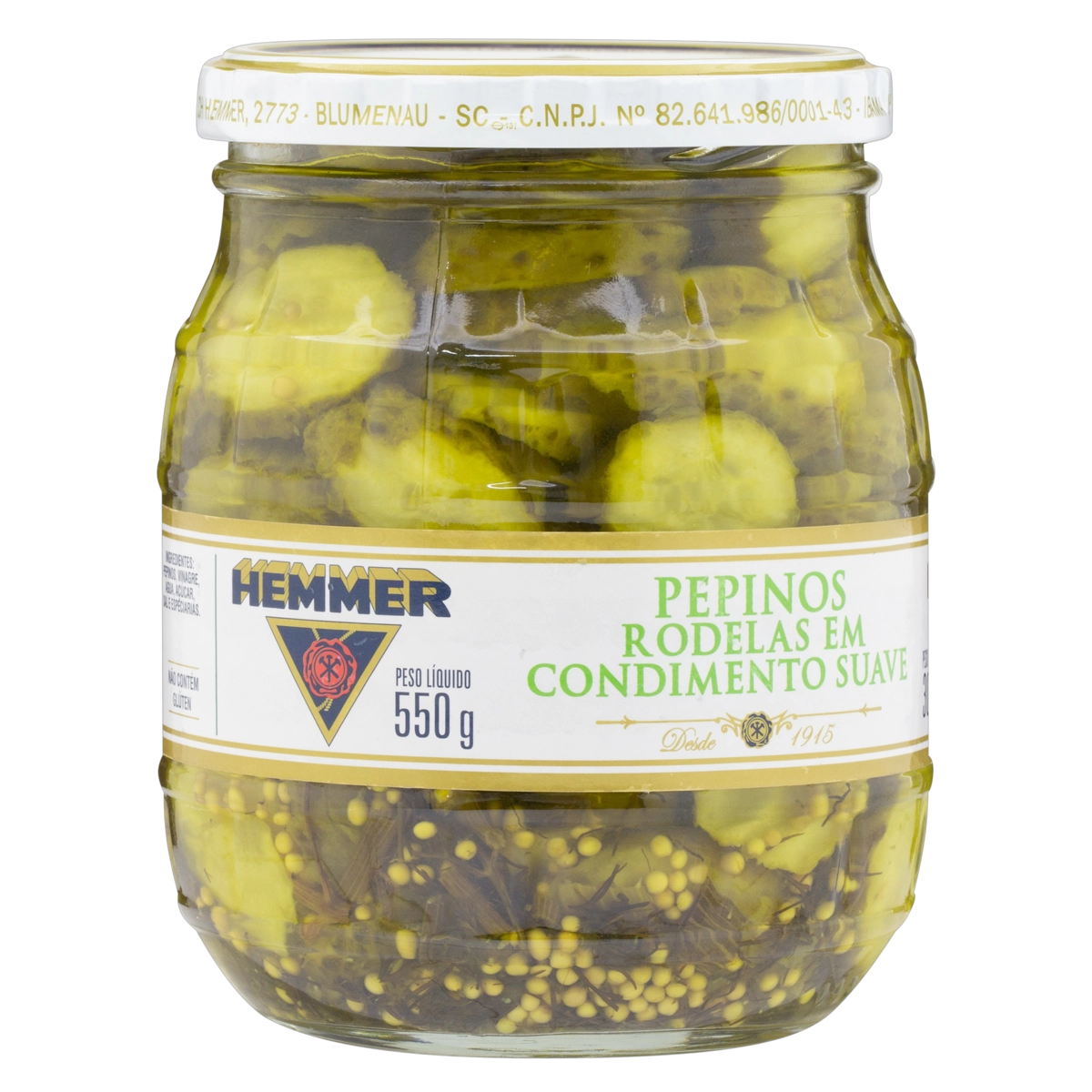 Pepino Em Conserva Em Rodelas Suave Hemmer Vidro 300g
