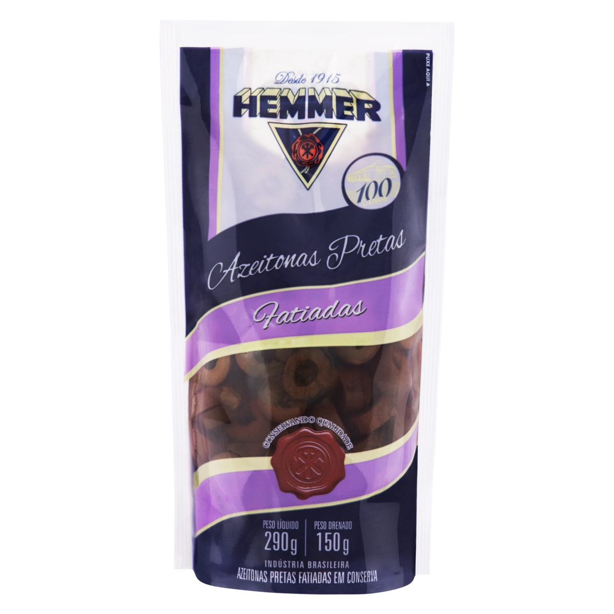 Azeitona Preta Em Conserva Fatiada Hemmer Sachê 150g