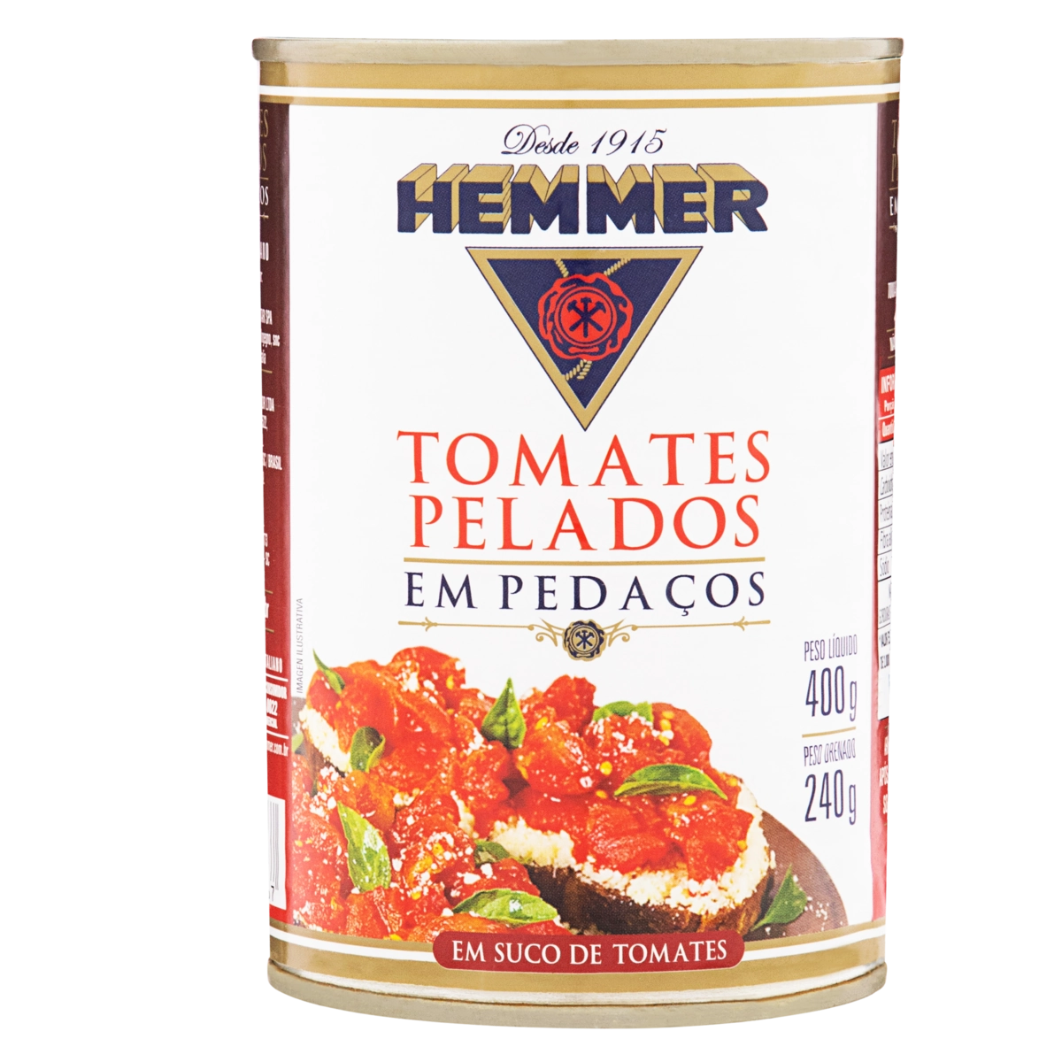 Tomate Pelado Em Pedaços Hemmer Lata 400g