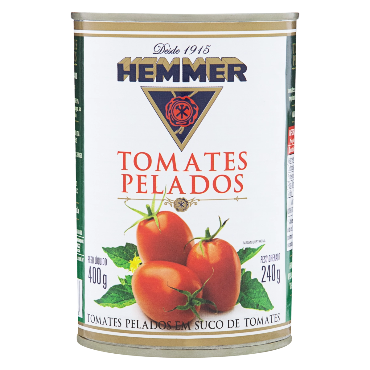 Tomate Pelado Hemmer Lata 400g