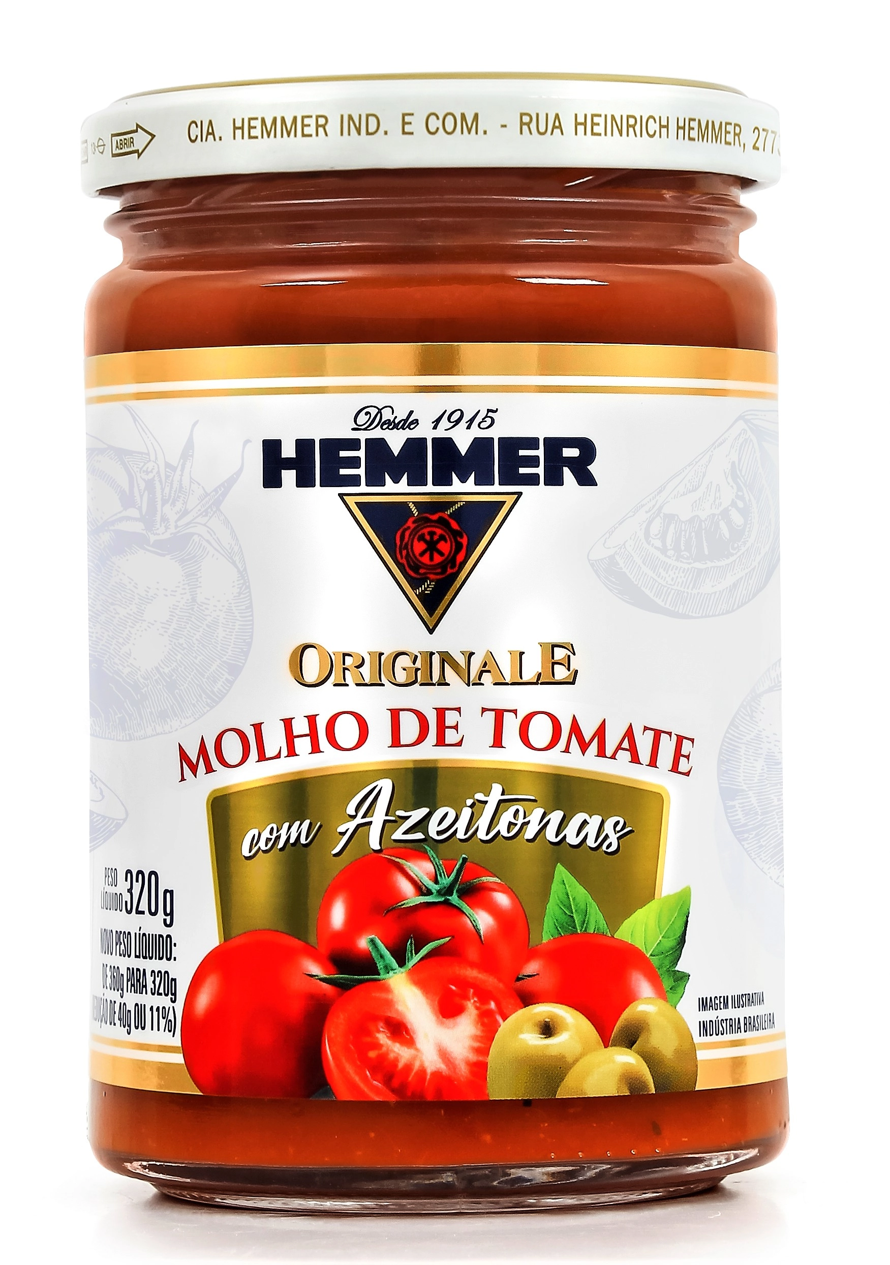 Molho De Tomate Com Azeitona Hemmer Originale Vidro 320g