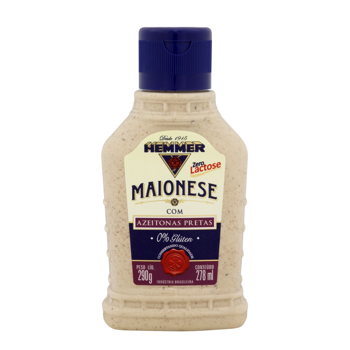 Maionese Com Azeitonas Pretas Zero Lactose Hemmer Squeeze 290g