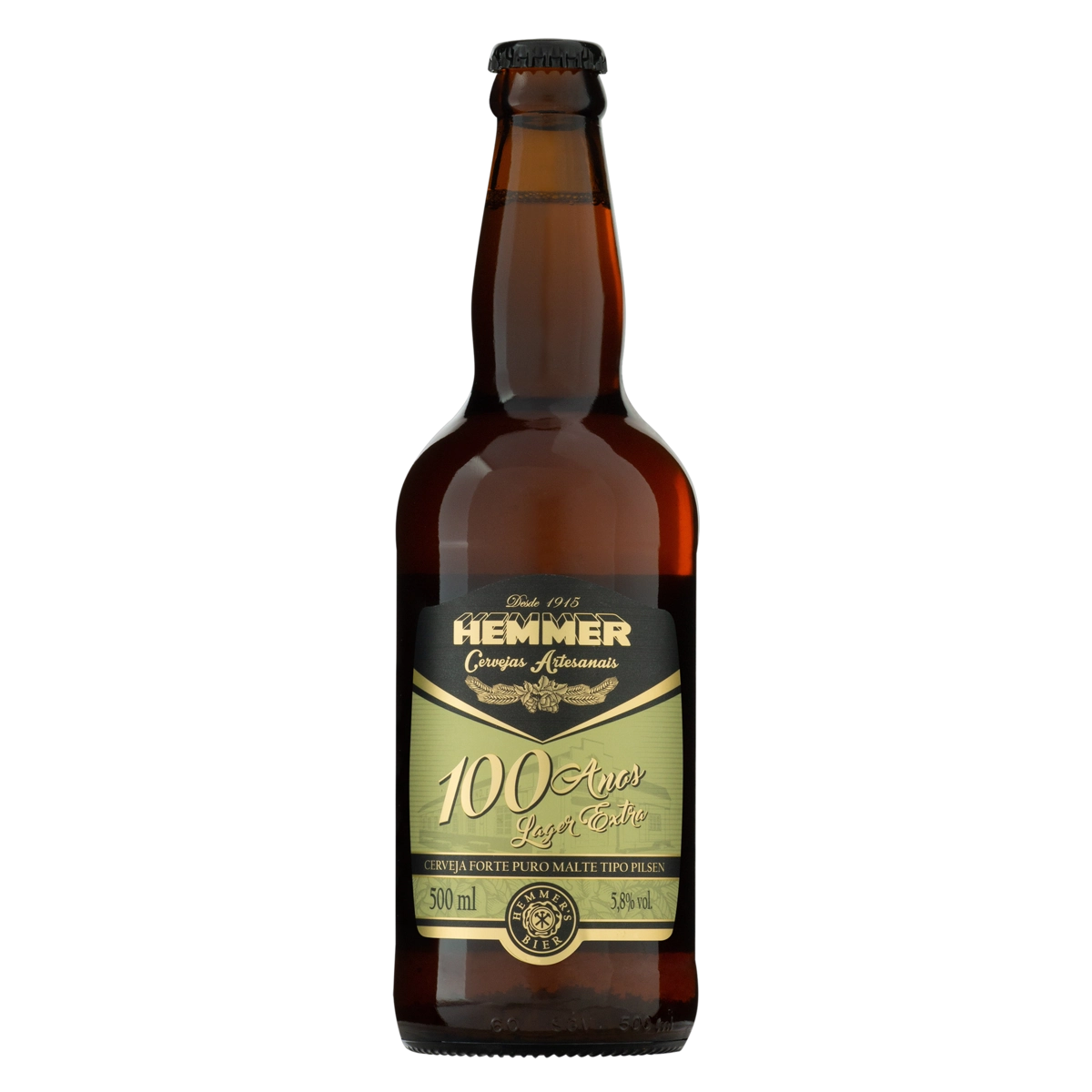Cerveja Pilsen Puro Malte 100 Anos Hemmer Garrafa 500ml