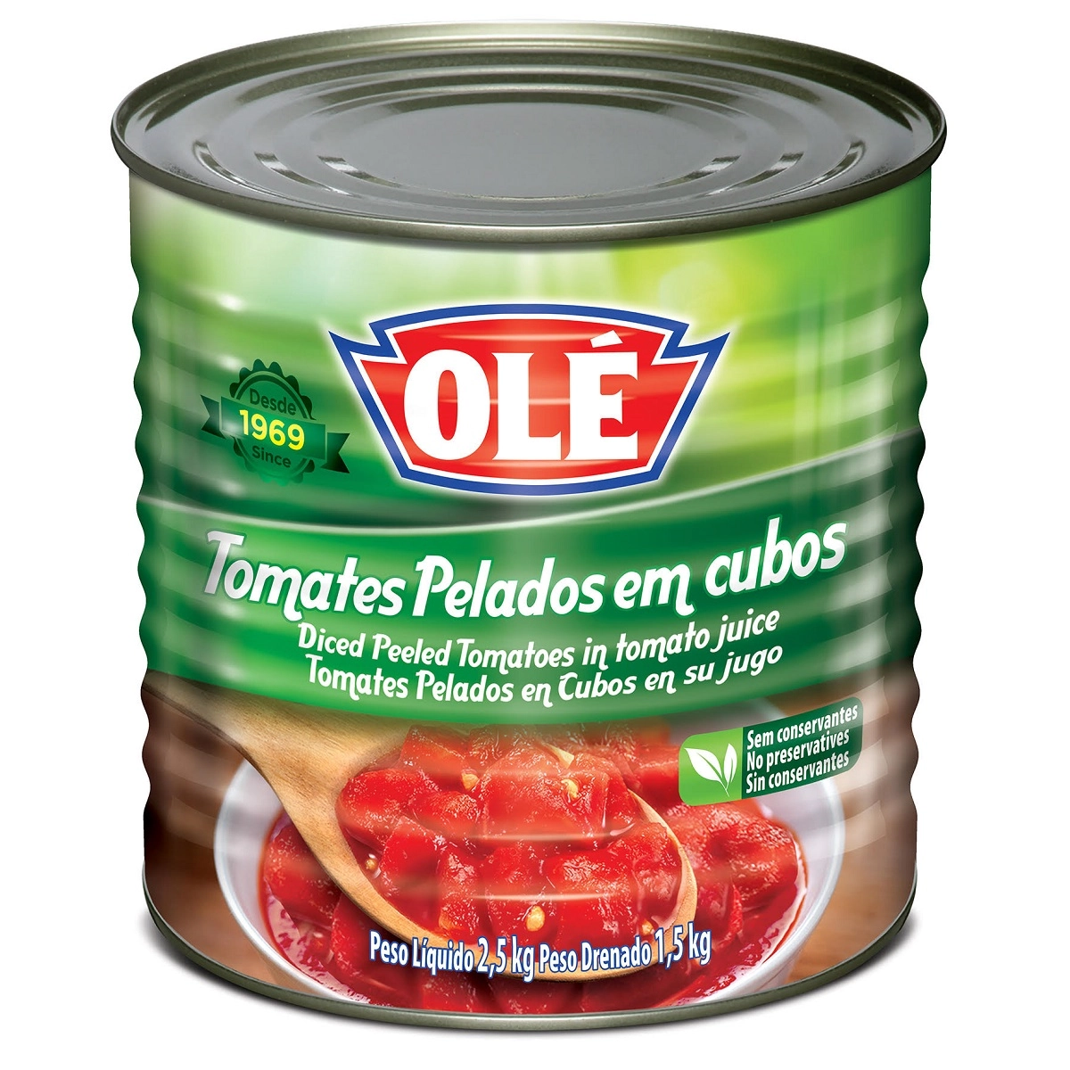 Tomate Pelado Ole Cubos Lt 1,5kg