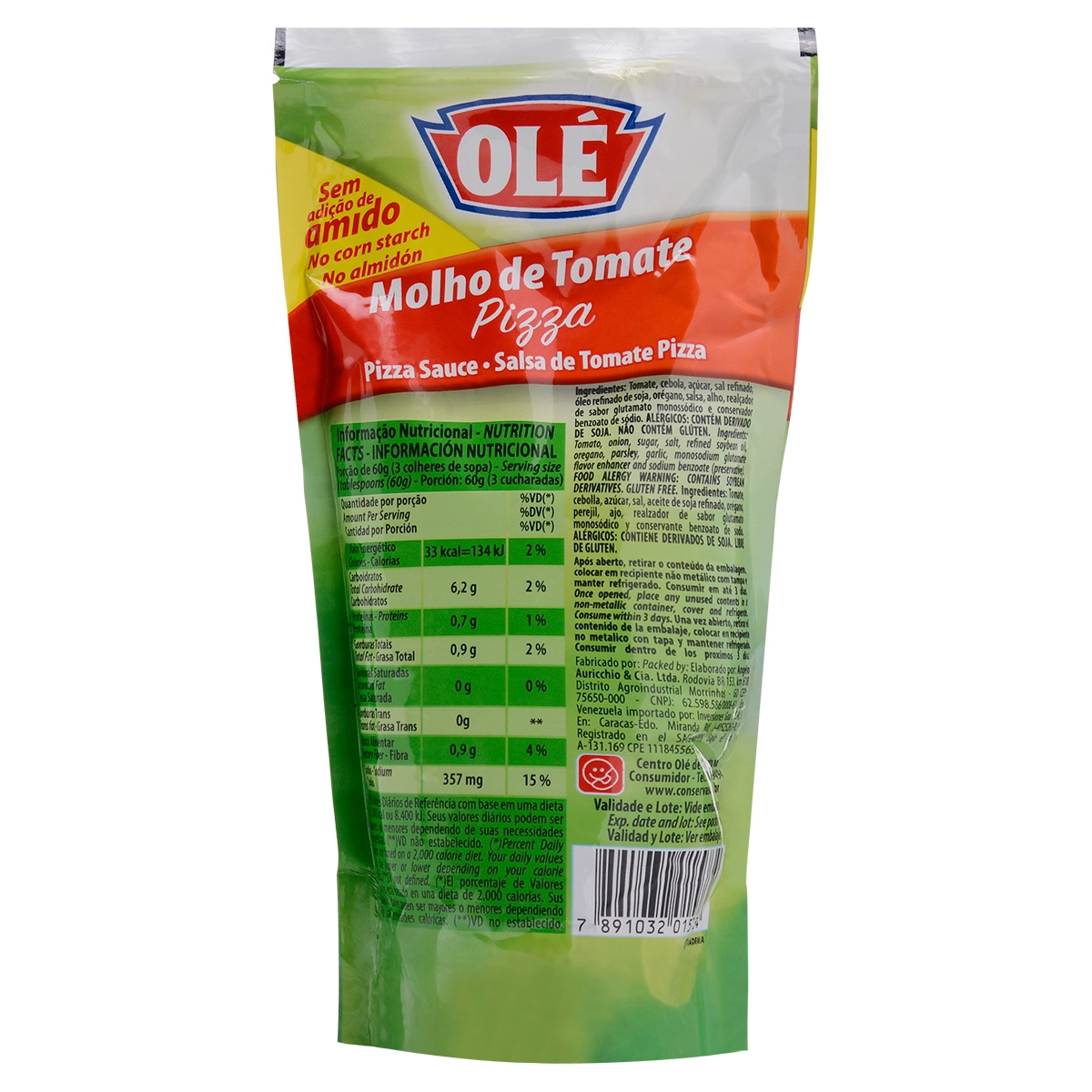 Molho De Tomate Ole Sachet Pizza