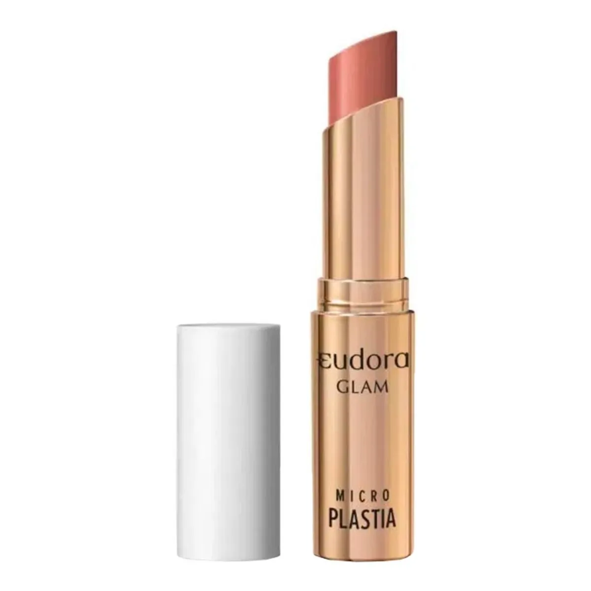 Batom Bala Eudora Glam Micro Plastia Nude Rosado 3.3g