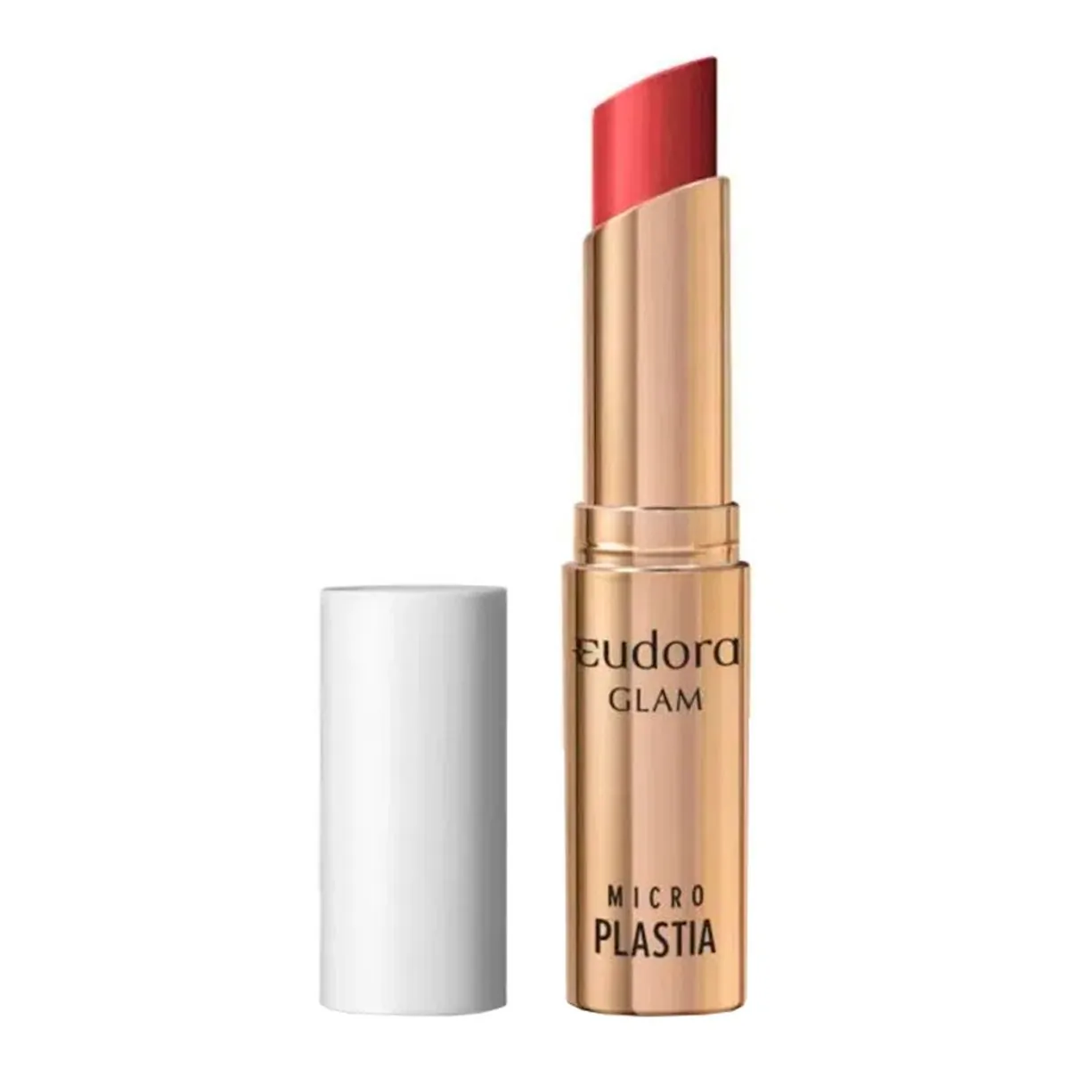 Batom Bala Eudora Glam Micro Plastia Vermelho Ruby 3.3g