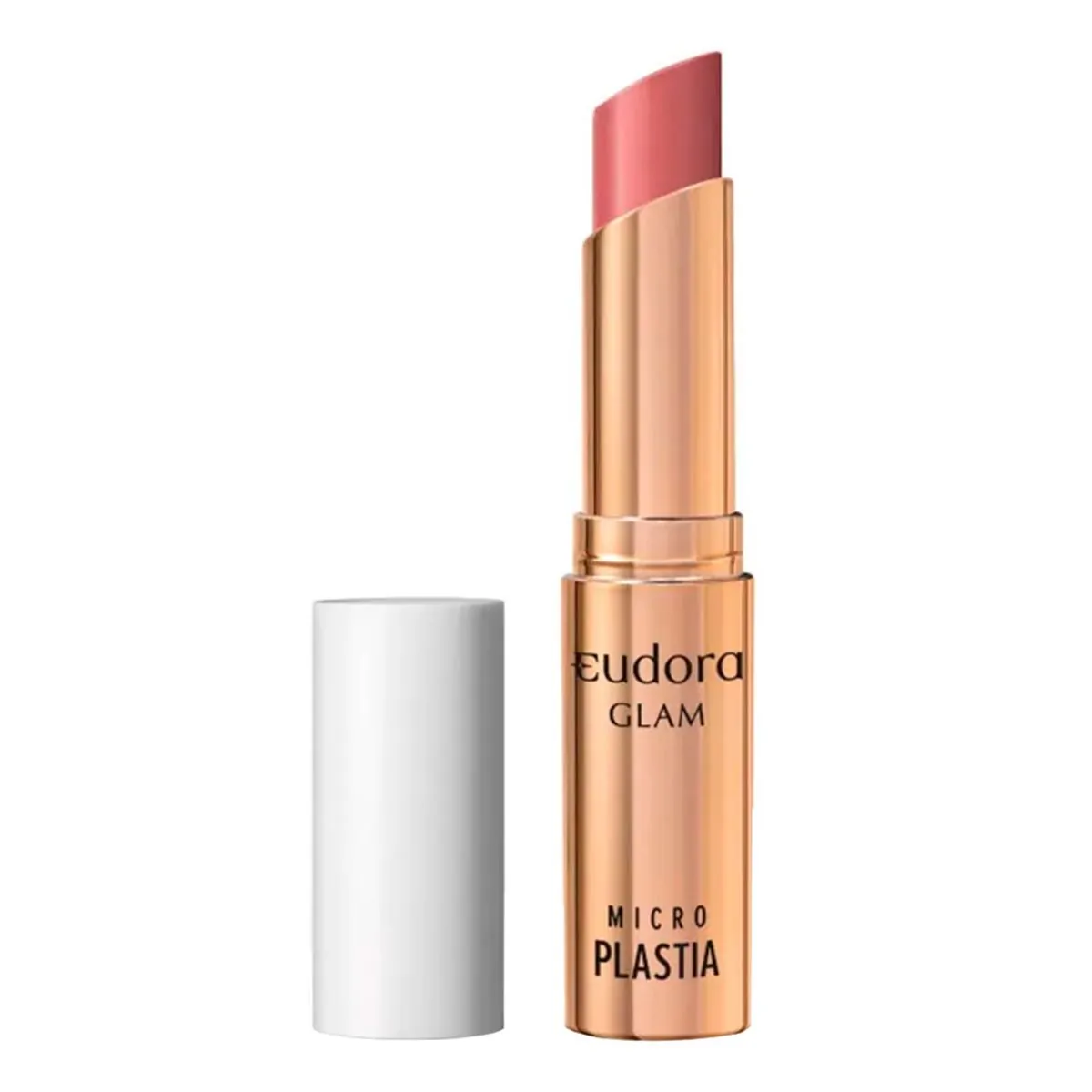 Batom Bala Eudora Glam Micro Plastia Rose Delicado 3.3g