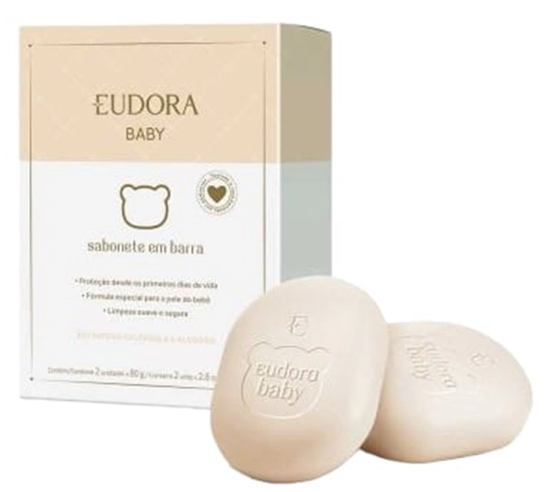 Pack Sabonete Barra Extrato De Calêndula E Algodão Eudora Baby Caixa 2 Unidades De 80g Cada