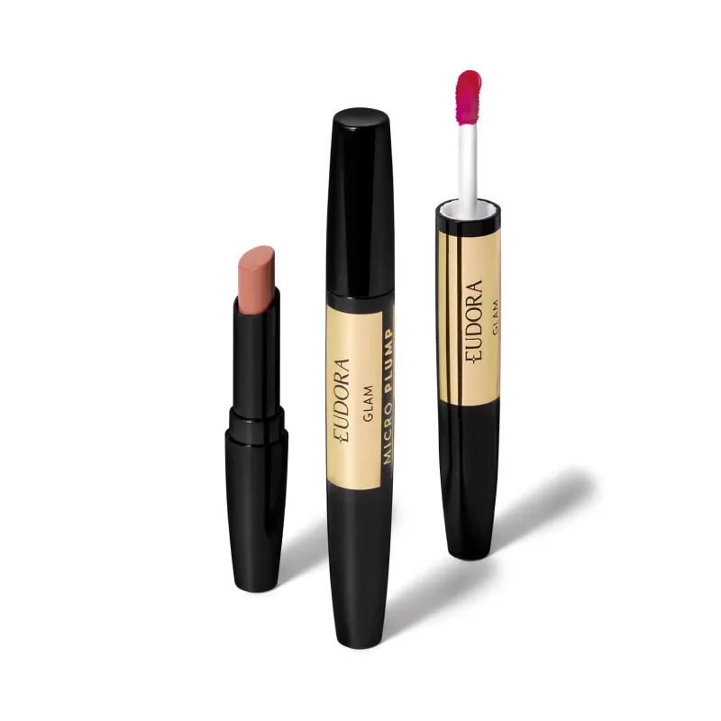 Batom Duo Avelã Magnífico Glam Micro Plump Eudora 1,8g