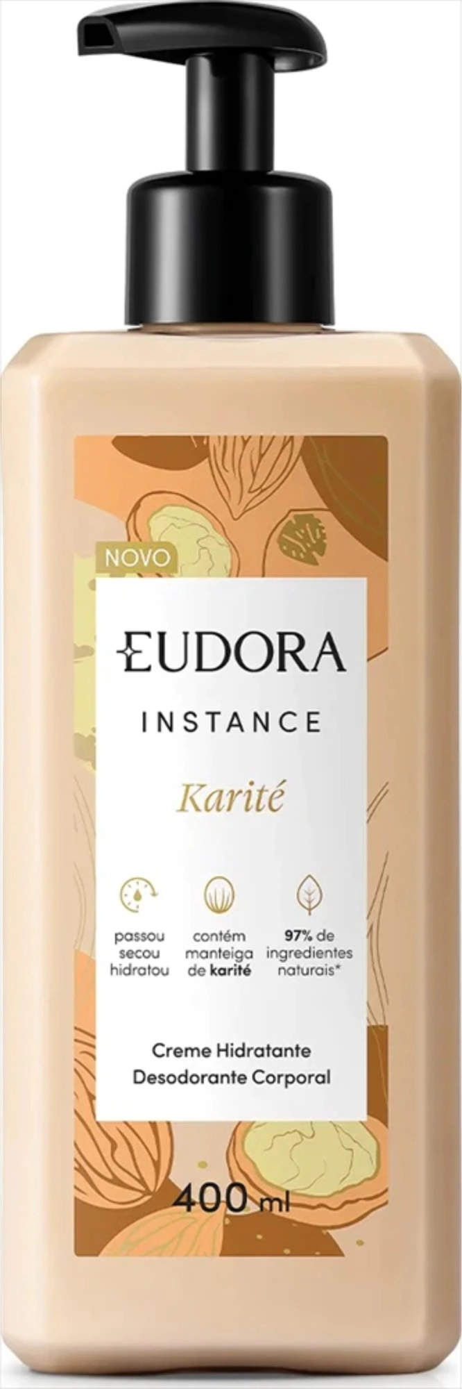 Creme Corporal Desodorante Hidratante Karité Eudora Instance Frasco 400ml